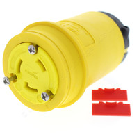 New Cooper Yellow Industrial Grade Grounding Back Wire Locking Connector NEMA L6-30R 30A 250V 2-Pole 3-Wire L630CY