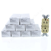 10 Cooper Ivory Industrial Duplex Isolated Ground Receptacles 5-15R 15A 125V 2-Pole 3-Wire Back & Side Wired IG5262V