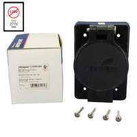 Cooper Black Thermoplastic Back Wire Grounding Watertight Single Receptacle NEMA L7-20R 20A 277V 2-Pole 3-Wire L720RWBK