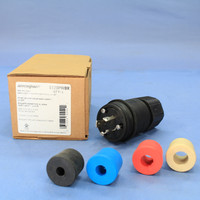 Cooper Black Industrial Grade Watertight Locking Plug NEMA L5-20P Grounding Back Wire 20A 125V 2-Pole 3-Wire L520PWBK