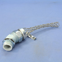 New Cooper Stainless Steel 4.375" Mesh Length 45° Strain Relief Cable Grip 3/4"NPT Liquid Tight Insulated Throat LTB245