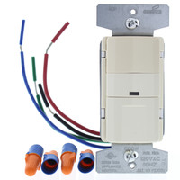 Cooper Almond Passive Infrared Vacancy Sensor Switch 180? Field View 450 Sqft Range Single Pole 3-Way 600W VS306U-A-K