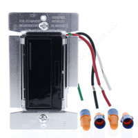 Cooper Black Low Voltage Magnetic Incandescent Decorator Dimmer Switch Smart System Aspire RF 1000W Neutral RF9536-NDBK
