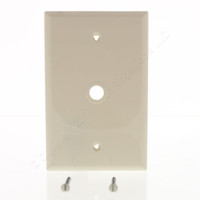 Cooper Nylon UNBREAKABLE Lt Almond 1G .406" Hole Telephone Coaxial Cable Wallplate 3.125"W x 4.875"L Box Mounted PJ11LA