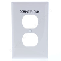 Cooper Polycarbonate White 1-Gang MidSize Duplex Receptacle COMPUTER ONLY Wallplate PJ8COW