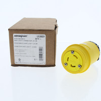 Cooper Yellow Twist Locking Insulated Connector NEMA L5-30R 30A 125V 2P3W L530CY