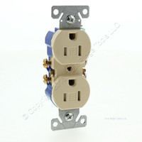 New Cooper Ivory Tamper Resistant Straight Blade Duplex Receptacle NEMA 5-15R 15A 125V 2P3W Side Wired Grounding TR270V