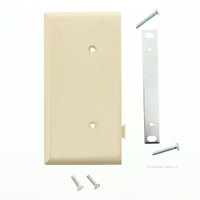 Cooper Ivory Single Gang Blank Thermoplastic END Sectional Wallplate Cover Screw Mount STE14V