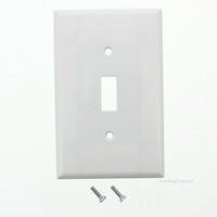 Cooper White Thermoset Mid-Size LARGE Single Gang Toggle Switch Wallplate Cover 2034W