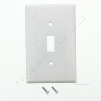 Cooper White Thermoset Mid-Size LARGE Single Gang Toggle Switch Wallplate Cover 2034W