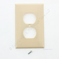 Cooper Ivory Plastic Mid-Size Single Gang Duplex Outlet Receptacle Wallplate Cover Standard Grade 1.53"H x 1.34"W 2032V