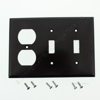 Cooper Brown 3-Gang Toggle Switch Duplex Receptacle Outlet Thermoset Wallplate Cover 2158B