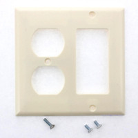 Cooper Almond Thermoset Decorator GFCI GFI & Duplex Receptacle Wallplate Outlet Cover 2157A