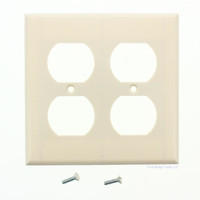 Cooper Almond Thermoset 2-Gang Residential Grade Duplex Receptacle Outlet Wallplate Cover 2150A