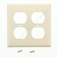 Cooper Almond Thermoset 2-Gang Residential Grade Duplex Receptacle Outlet Wallplate Cover 2150A