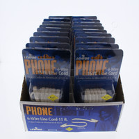 18 Leviton Ivory 15' Phone Line Extension Cords 6-Wire RJ11 RJ14 RJ25 C2613-15I