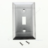 Pass and Seymour LINED Type 430 Magnetic Stainless Steel 1-Gang Toggle Switch Cover Wallplate Smooth Metal SL1