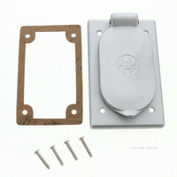 Arrow Hart FSFD Series Aluminum Yellow Flip Lid Raised Self Closing Duplex Receptacle Outlet Box Covers 7879FS