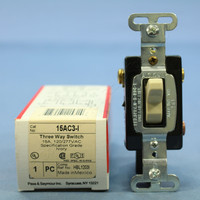Pass & Seymour Ivory 3-Way INDUSTRIAL Grade Toggle Wall Light Switch No Box 15A 120/277V 15AC3-I