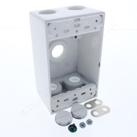 BWF Manufacturing White Die-Cast Aluminum Weatherproof 1-Gang Deep Outlet Box 5-Hole 1/2" All-Weather B5-22WV