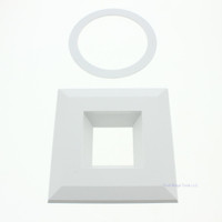 New American Lighting White Stamped Aluminum Smooth Snap On Square Trim For Epiq 4 Retrofits 5.2"L x 1"W x 5.2"H Q4-WH