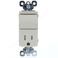 P&S Light Almond Decorator Rocker Switch Straight Blade Tamper Resistant Receptacle Outlet 5-15R 15A 125V TM818TR-LACC