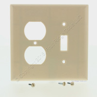 Pass & Seymour Ivory Smooth Junior Jumbo Plastic Combination 1-Duplex 1-Toggle Wallplate Cover SPJ18-I