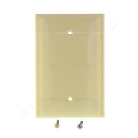 Pass & Seymour Commercial Grade Ivory Jumbo LARGE Thermoset Plastic 1-Gang Cover Blank LINED Wallplate Box Mount SPO13-I