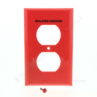 Pass and Seymour Orange Single Gang UNBREAKABLE Nylon Duplex Isolated Ground Receptacle Outlet Wallplate Cover SRP8-IG