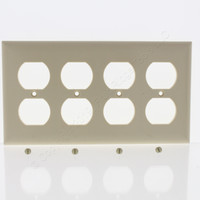 Pass and Seymour Ivory 4-Gang Duplex Receptacle Outlet Plastic Wallplate Thermoset Cover SP84-1