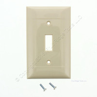 Pass & Seymour P-Line Smooth Ivory Single Gang Standard Toggle Switch High-Impact Thermoplastic Wallplate SRP1-I