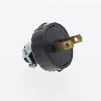 Leviton Black Straight Blade Vinyl Male Plug Cord Clamp Non-Polarized 1-15P 15A Bulk 48646