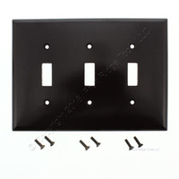 Eagle Brown Mid-Size 3-Gang Toggle Switch Cover Thermoset Plastic Wallplate Switchplate 2041B