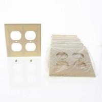 10 Eaton Ivory Standard 2G Receptacle Thermoset Wallplate Outlet Covers 2150V