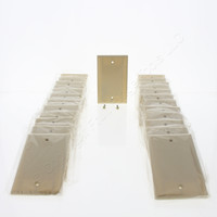 25 Eaton Ivory Thermoset Standard 1-Gang Blank Cover Box Mounted Wallplates 2129V