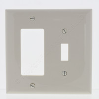 Eaton Mid-Size Light Almond NYLON Combination Toggle Switch Decorator Outlet GFCI Receptacle Cover Wallplate PJ126LA