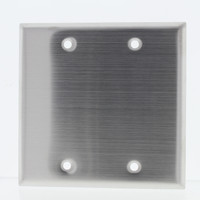 Eaton 2-Gang Type 302 NON-MAGNETIC Stainless Steel BLANK Cover Wall Plate 93152