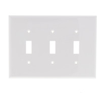 Eaton White 3-Gang Mid-Size UNBREAKABLE Toggle Switch Cover Wallplate PJ3W