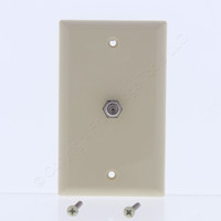 Eaton Ivory 1-Gang Single Coaxial Cable Wall Plate Video Jack F-Type CATV 1172V