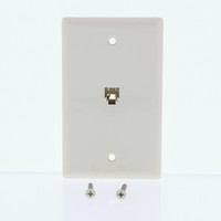 Eaton Light Almond Flush Mount Phone Jack Wall Plate 4-Conductor Telephone 3532-4LA