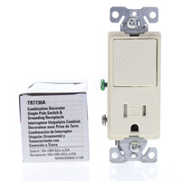 Cooper Almond TAMPER RESISTANT Single Pole Decorator Rocker Light Switch Receptacle Outlet NEMA 5-15R 15A TR7730A