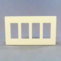Cooper Almond Decorator 4-Gang SCREWLESS Mid-Size Wallplate GFCI Cover Unbreakable PJS264