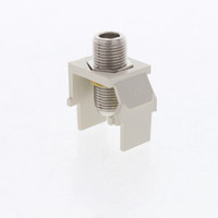 Leviton Light Almond Quickport Nickel F-Type Coaxial Cable Connector Jack 40731-BT