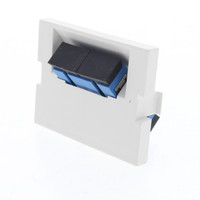 New Leviton White MOS Duplex SC Fiber Optic 45� Coupling Jack Module 41294-PCW