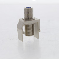 New Leviton Light Almond Quickport Nickel F-Type Coaxial Cable Connector Jack 40731-BT BLUE CENTER