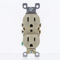 Leviton Ivory SCRATCHED Commercial Grade Duplex Receptacle Straight Blade Outlet 5-15R 15A 125V 5320-I