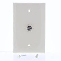 New Leviton Almond LARGE Midway Phone Jack Wall Plate 4-Wire Modular Telephone 40539-CMA