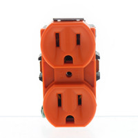 Leviton RESIDENTIAL Grade Orange Straight Blade Duplex Receptacle Outlet NEMA 5-15R 15A 125V 5248-OR NO STRAP