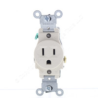 Leviton SCRATCHED Almond COMMERCIAL Grade Straight Blade Single Outlet Receptacle NEMA 5-15R 15A 125V 5015-A
