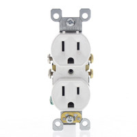 Leviton White SCRATCHED Duplex Straight Blade Receptacle Outlet Residential Grade NEMA 5-15R 15A 125V 5320-SW